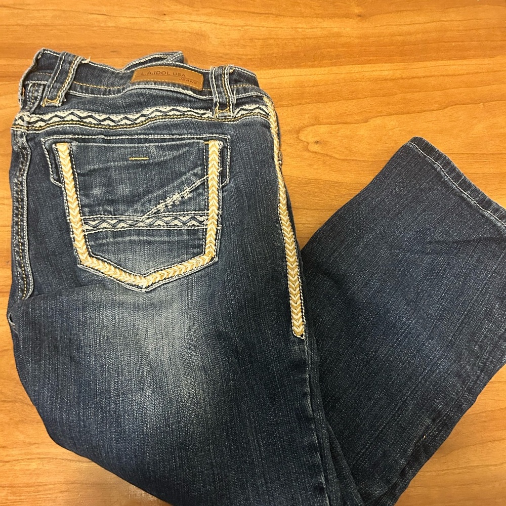 L.A. Idol Blue Boot Cut Jeans with Vintage Aesthetic